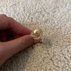 925 Sterling Silver Pearl Adjustable Ring